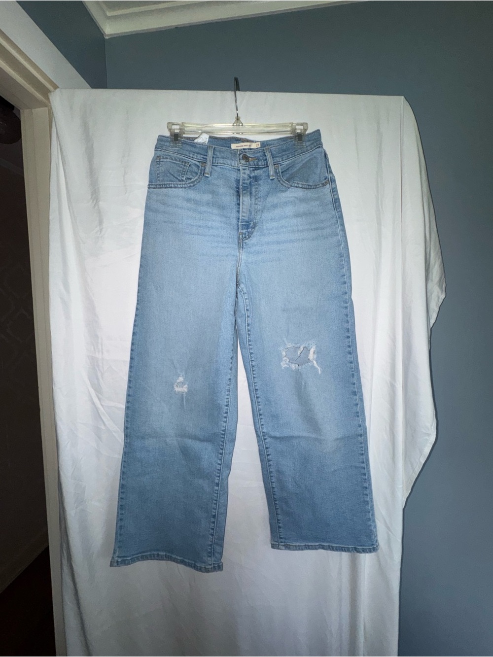 Levi's Light Blue High-Rise Wide-Leg Jeans